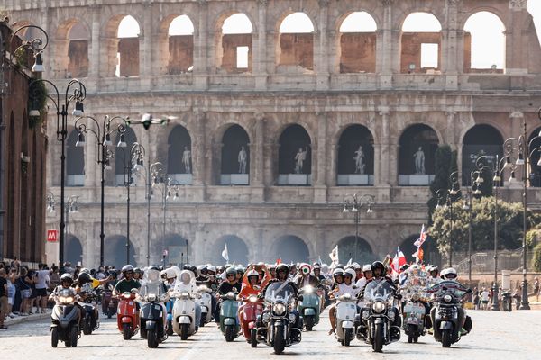 Rome Vespa parade 2026