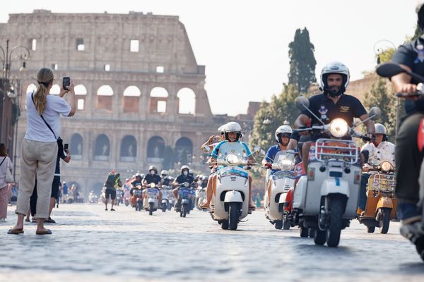 Rome Vespa parade 2026